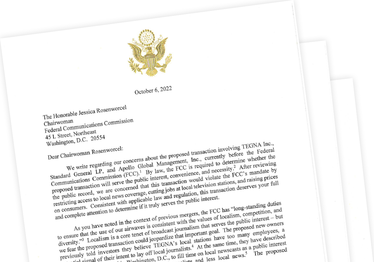 Screenshot of letter from Speaker Nancy Pelosi and Frank Pallone