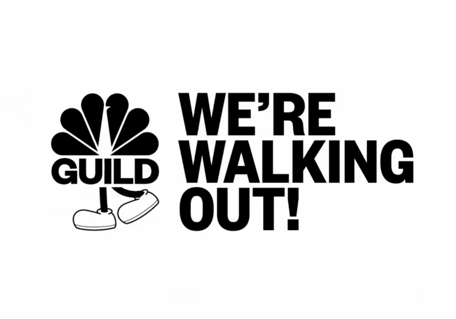 NBC News Guild "We're walking out!" graphic