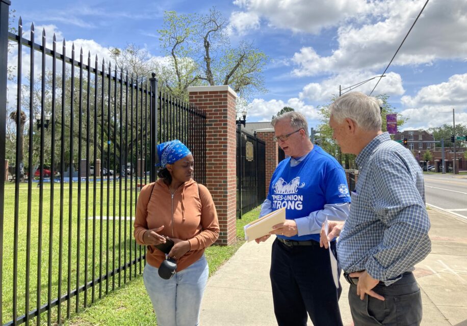 Members of the Florida Times-Union Guild talked with members of the community in Jacksonville in March 2023.