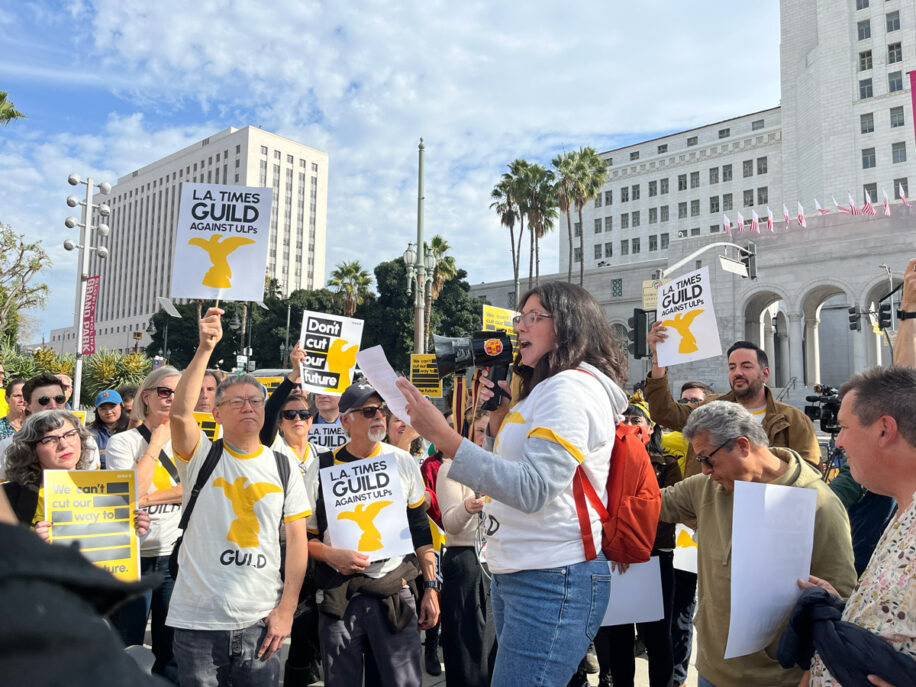 Photos from the historic Los Angeles Times walkout | The NewsGuild ...