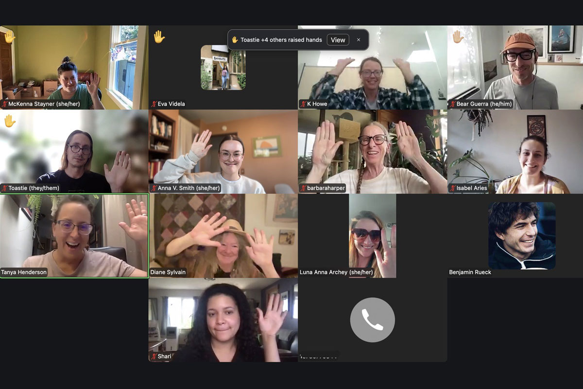 Photo of members of the High Country News on zoom voting on their first collective bargaining agreement