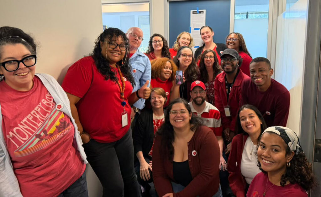 Workers at the NLIHC wear red in the office
